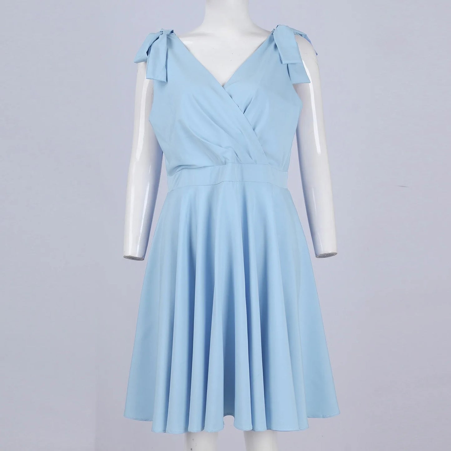 Mini abito elegante da donna nuovo senza maniche con cerniera a vita alta corsetto con scollo a V abito con cinturino con fiocco temperamento abbigliamento donna