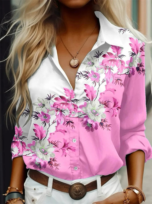 Camicia da donna camicia moda stampa 3D modello ad alta definizione camicia a maniche lunghe camicia casual quotidiana xs-6xl tessuto morbido