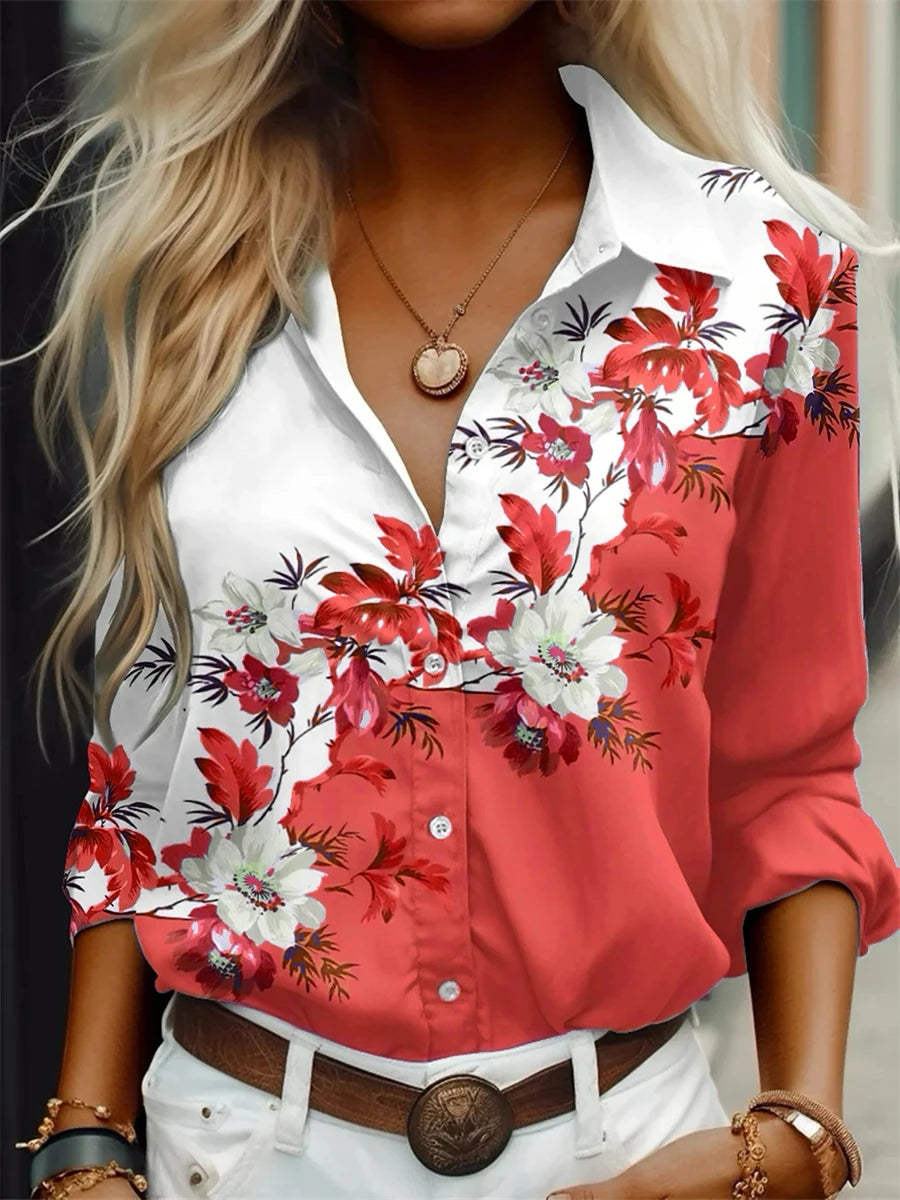 Camicia da donna camicia moda stampa 3D modello ad alta definizione camicia a maniche lunghe camicia casual quotidiana xs-6xl tessuto morbido