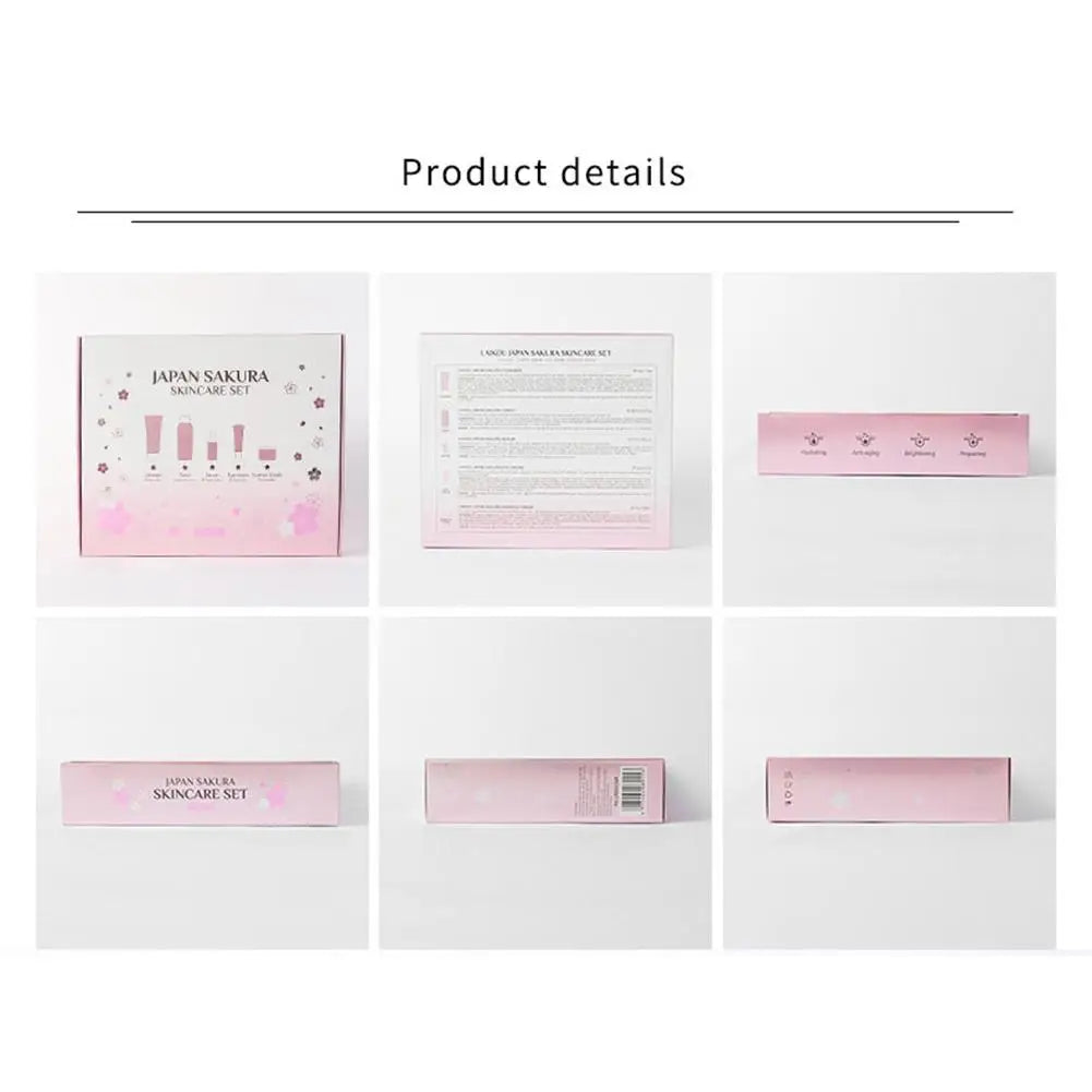 5/3 pz/set Sakura Set Per La Cura Della Pelle Crema Per Il Viso Siero Toner Detergente Per Il Viso Crema Solare Crema Per Gli Occhi Confezione Regalo Viso Set Per La Cura Della Pelle Prodotto