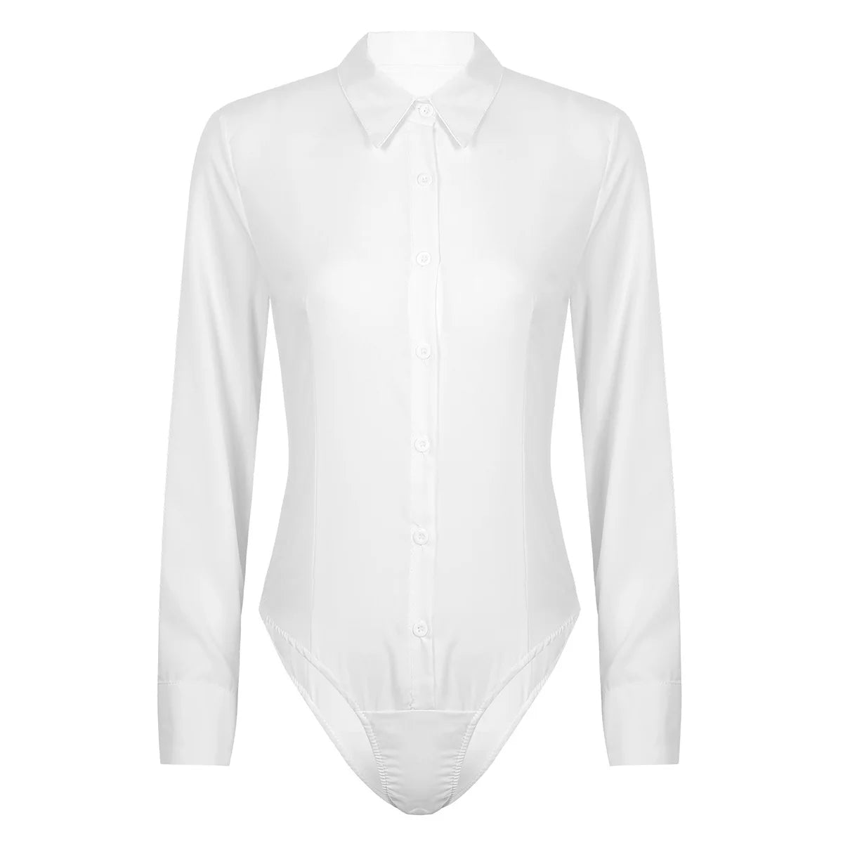 Camicia per il corpo da donna Divise da lavoro per signora da ufficio Camicette bianche Abiti slim Camicia OL a maniche lunghe Body Camicia da lavoro di facile manutenzione