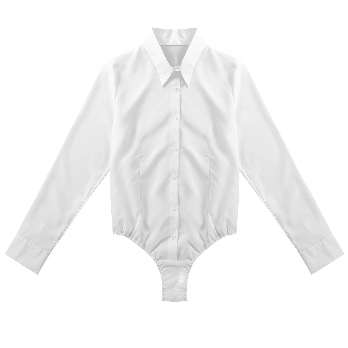 Camicia per il corpo da donna Divise da lavoro per signora da ufficio Camicette bianche Abiti slim Camicia OL a maniche lunghe Body Camicia da lavoro di facile manutenzione