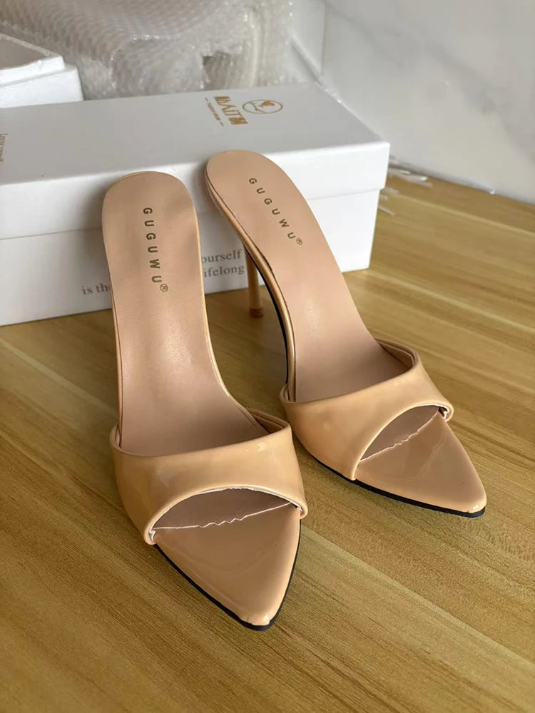 Pantofole da donna estive con tacco alto sottile sexy Pantofole da donna con punta aperta alla moda Sandali da festa spogliarellista da donna
