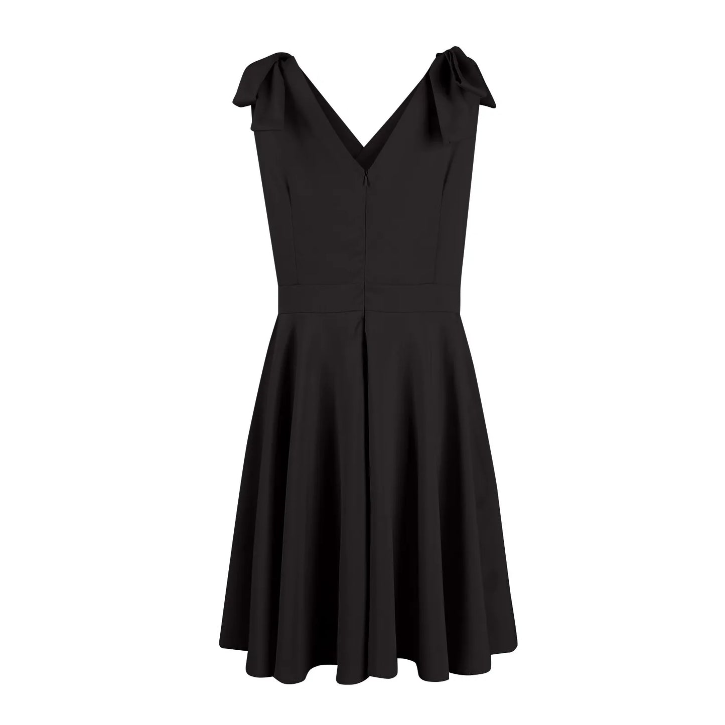 Mini abito elegante da donna nuovo senza maniche con cerniera a vita alta corsetto con scollo a V abito con cinturino con fiocco temperamento abbigliamento donna