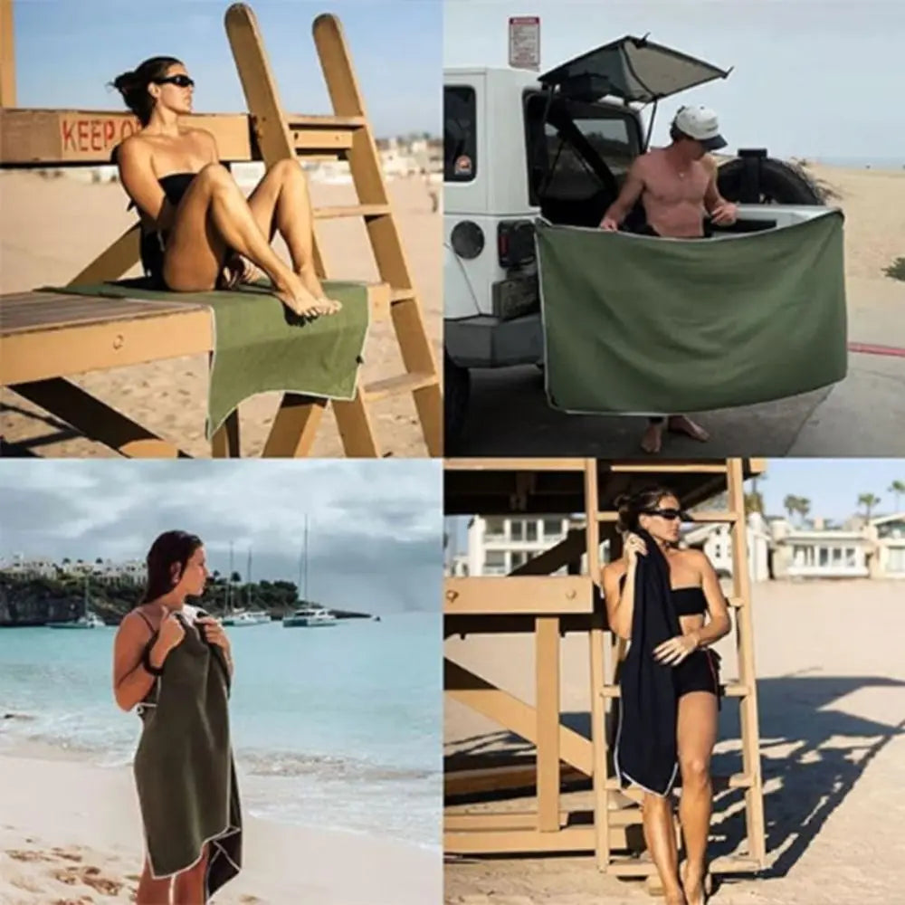 Nuovo telo da bagno magnetico multifunzionale per esterni Asciugamani magnetici portatili in pile di corallo Asciugamano da spiaggia ad asciugatura rapida Asciugamani da bagno in fibra