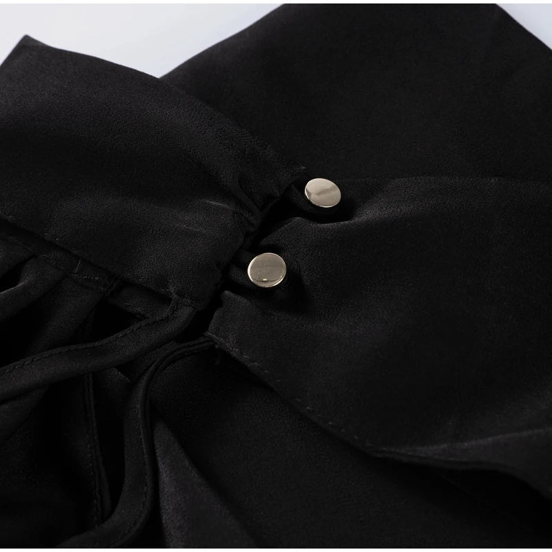 Elegante nastro solido Abito da donna con scollo all'americana con spalle scoperte Senza maniche Backless Slim Abiti lunghi femminili 2025 Estate New Chic Lady Robe
