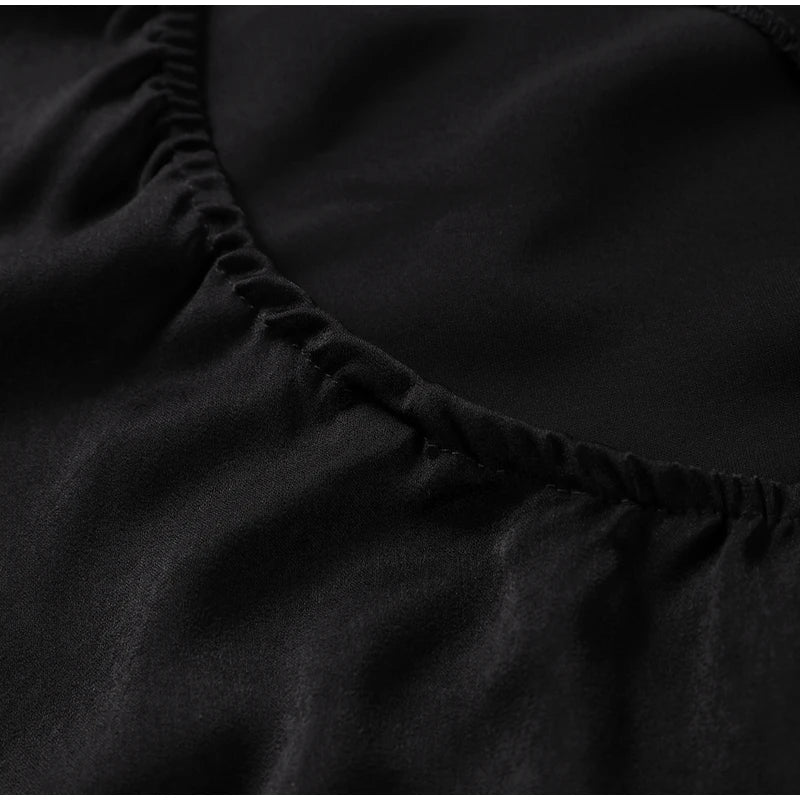 Elegante nastro solido Abito da donna con scollo all'americana con spalle scoperte Senza maniche Backless Slim Abiti lunghi femminili 2025 Estate New Chic Lady Robe