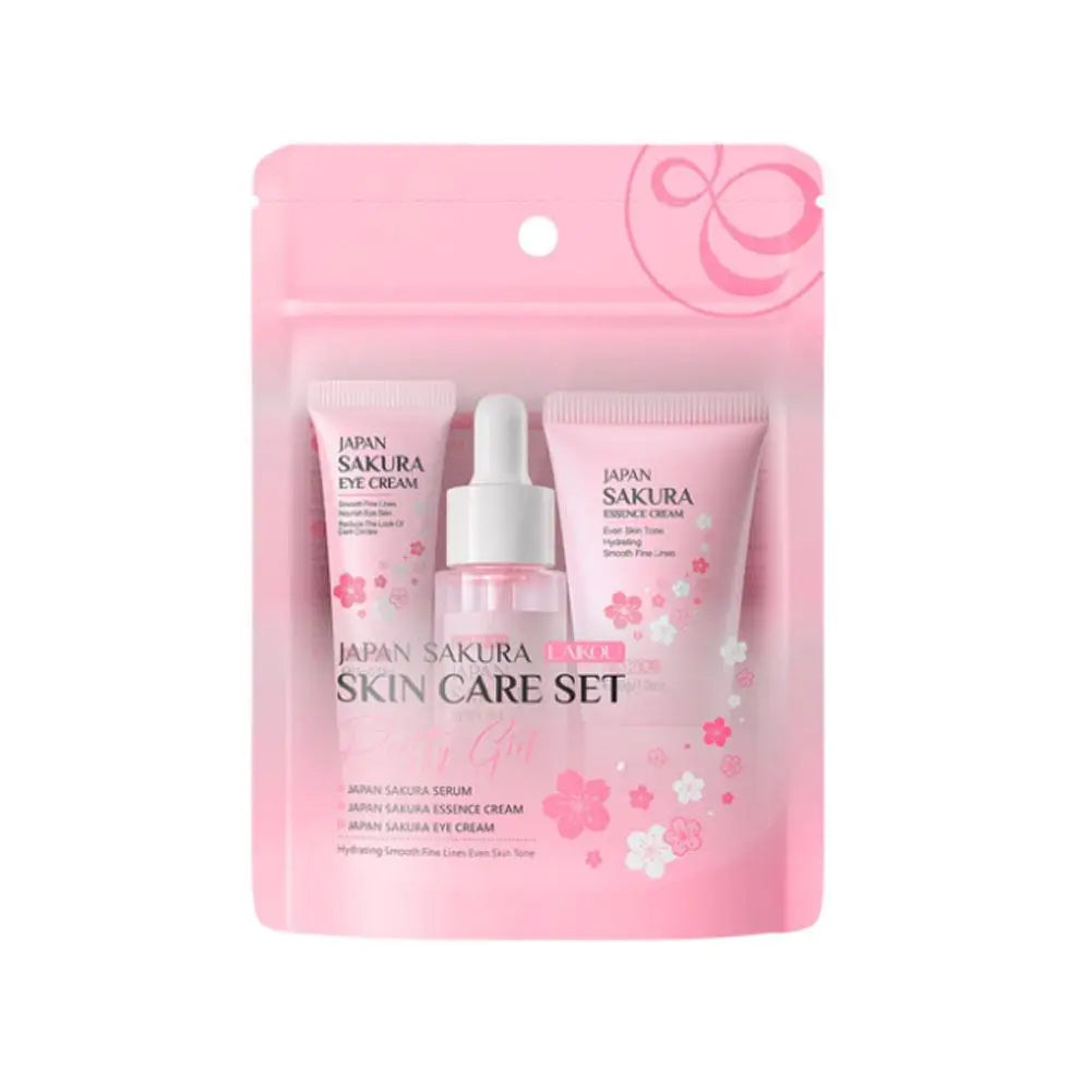 5/3 pz/set Sakura Set Per La Cura Della Pelle Crema Per Il Viso Siero Toner Detergente Per Il Viso Crema Solare Crema Per Gli Occhi Confezione Regalo Viso Set Per La Cura Della Pelle Prodotto