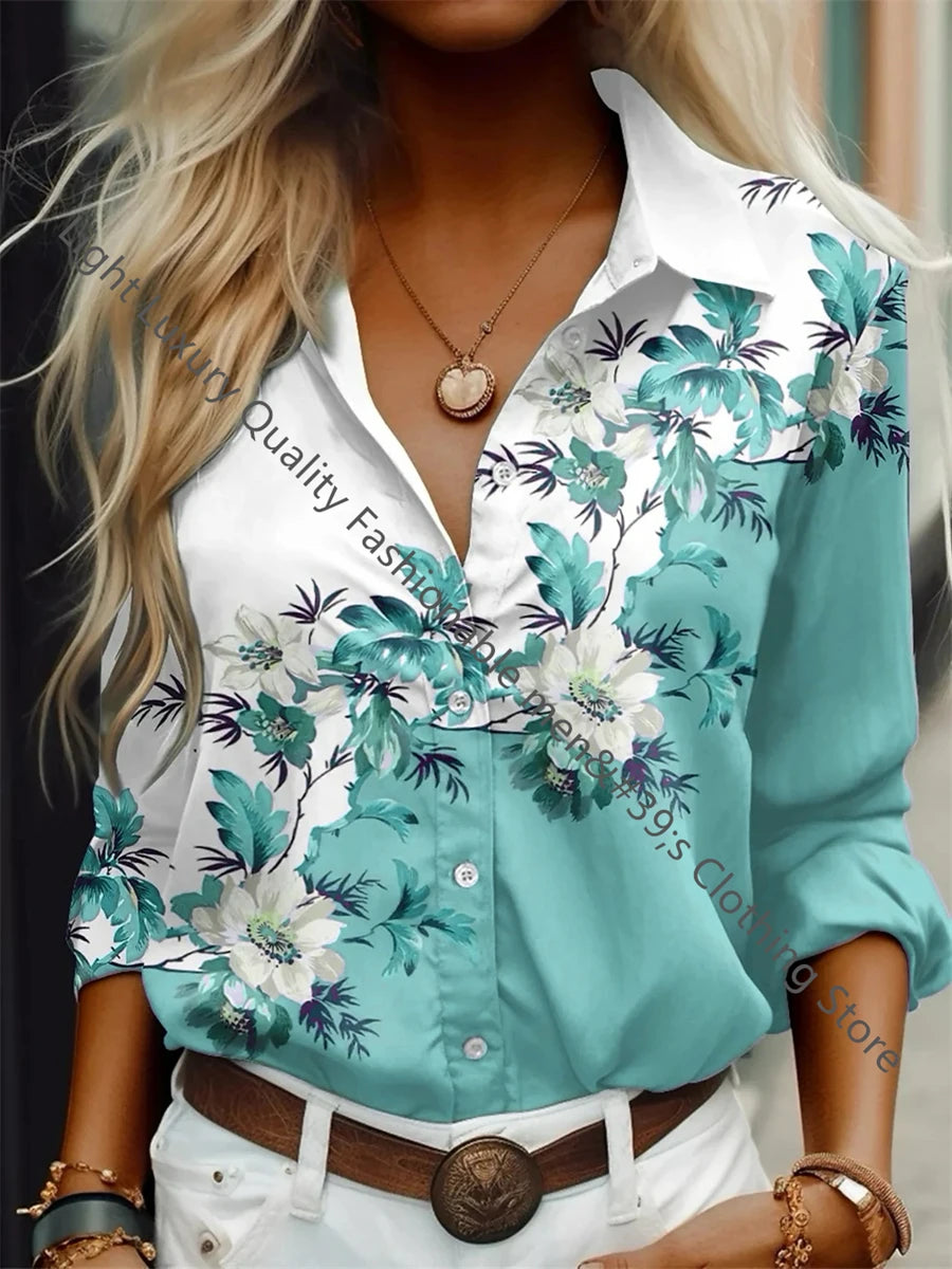 Camicia da donna camicia moda stampa 3D modello ad alta definizione camicia a maniche lunghe camicia casual quotidiana xs-6xl tessuto morbido