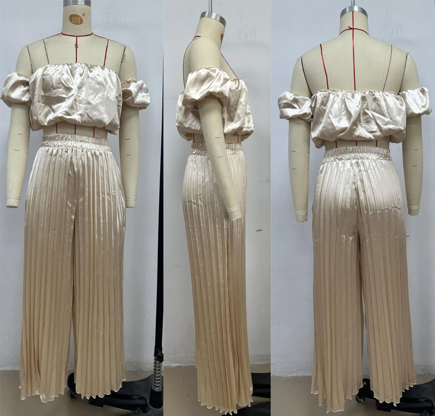2025 moda estiva nuova donna elegante abito senza spalline casual tinta unita temperamento pantaloni elastici pieghevoli