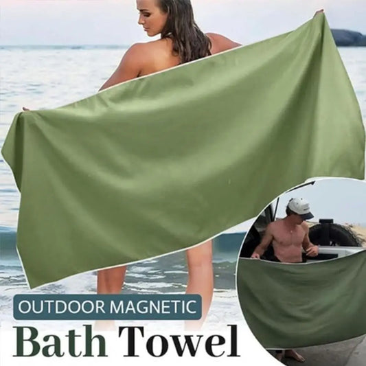 Nuovo telo da bagno magnetico multifunzionale per esterni Asciugamani magnetici portatili in pile di corallo Asciugamano da spiaggia ad asciugatura rapida Asciugamani da bagno in fibra