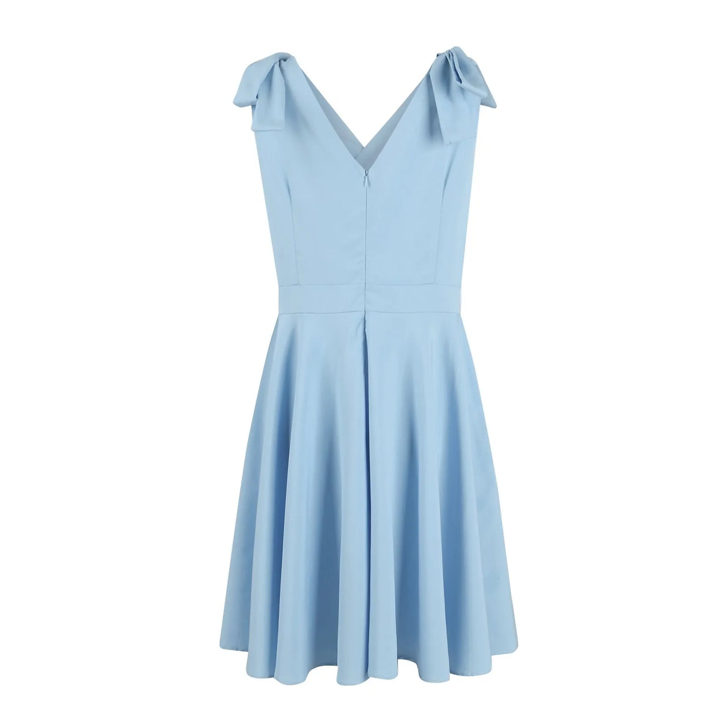 Mini abito elegante da donna nuovo senza maniche con cerniera a vita alta corsetto con scollo a V abito con cinturino con fiocco temperamento abbigliamento donna