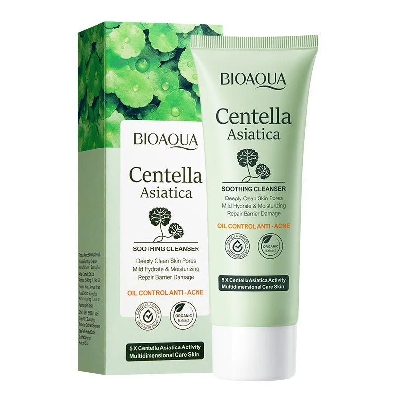 BIOAQUA Centella Asiatica Detergente viso Idratante Controllo olio Pulizia viso Schiuma detergente viso Detergente viso Cura della pelle