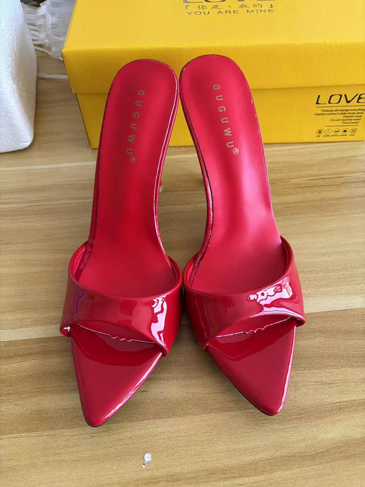 Pantofole da donna estive con tacco alto sottile sexy Pantofole da donna con punta aperta alla moda Sandali da festa spogliarellista da donna