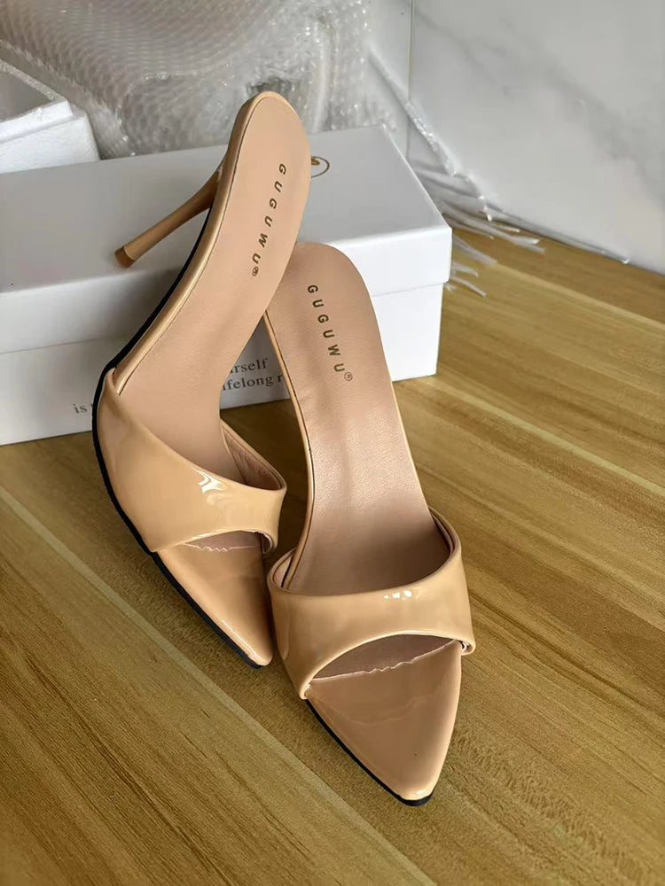 Pantofole da donna estive con tacco alto sottile sexy Pantofole da donna con punta aperta alla moda Sandali da festa spogliarellista da donna