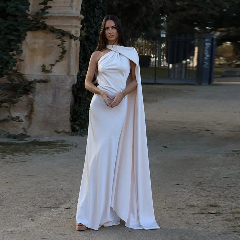 Elegante nastro solido Abito da donna con scollo all'americana con spalle scoperte Senza maniche Backless Slim Abiti lunghi femminili 2025 Estate New Chic Lady Robe