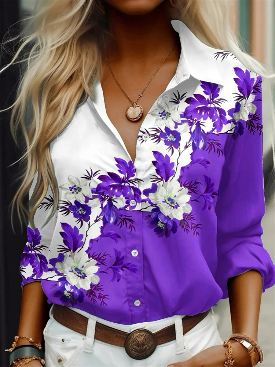 Camicia da donna camicia moda stampa 3D modello ad alta definizione camicia a maniche lunghe camicia casual quotidiana xs-6xl tessuto morbido