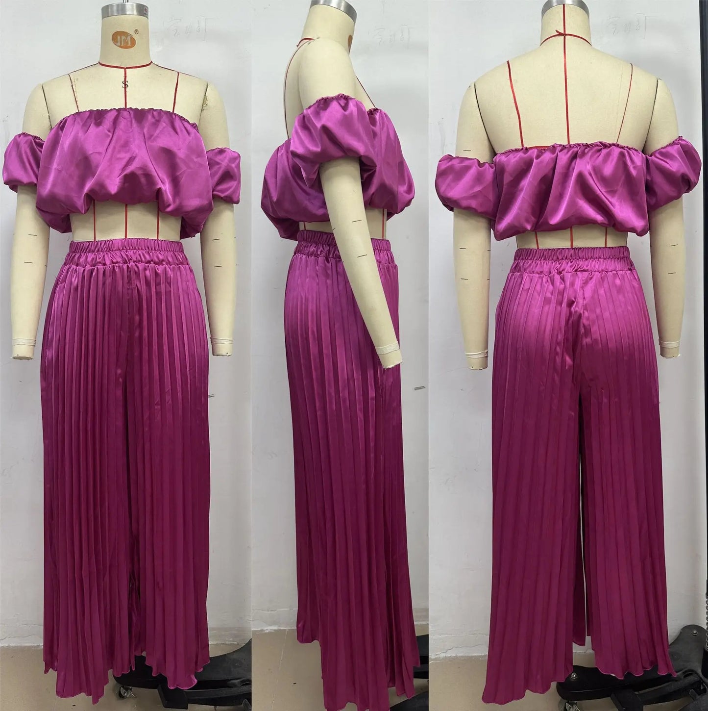 2025 moda estiva nuova donna elegante abito senza spalline casual tinta unita temperamento pantaloni elastici pieghevoli